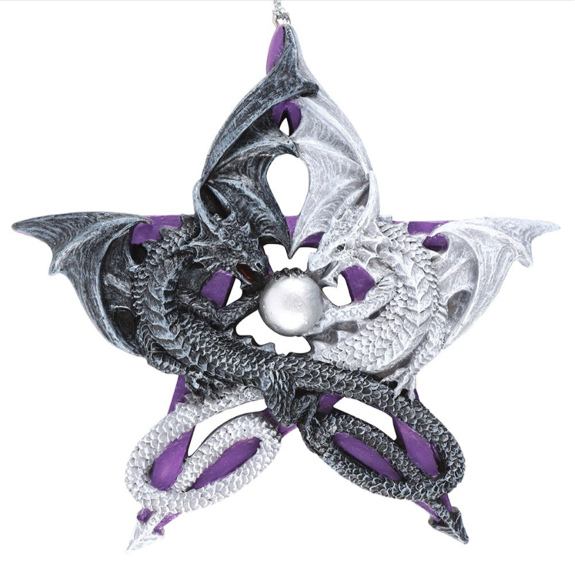 Pentagram dragon Anne Stokes hanging ornament