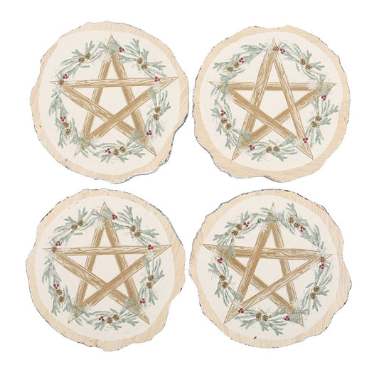 Pentagram Yule coaster