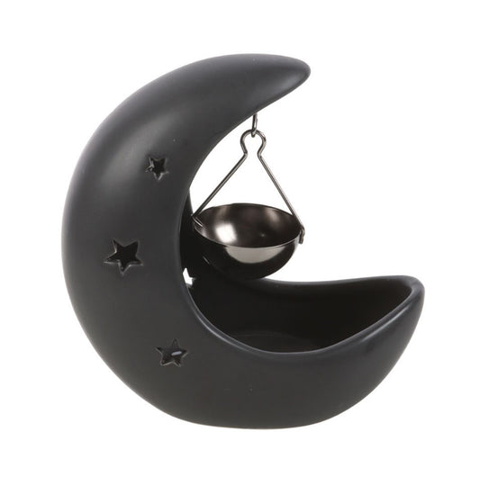 Crescent moon oil burner